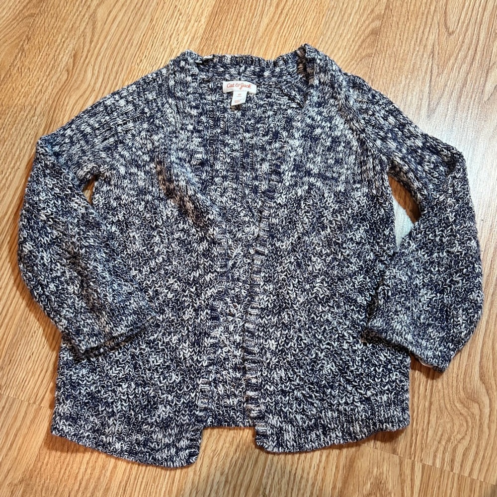 Cat & Jack Kids Cardigan Sweater, Knitwear, Blue & White, Size‎ 4T